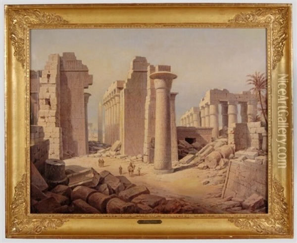 View Of Karnak Bonaparte's Expedition Oil Painting - Joseph Langl