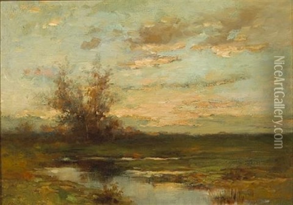 Tranquil Marshland Oil Painting - Arthur Hoeber