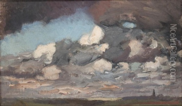A Stormy Sky Oil Painting - Sir George Clausen