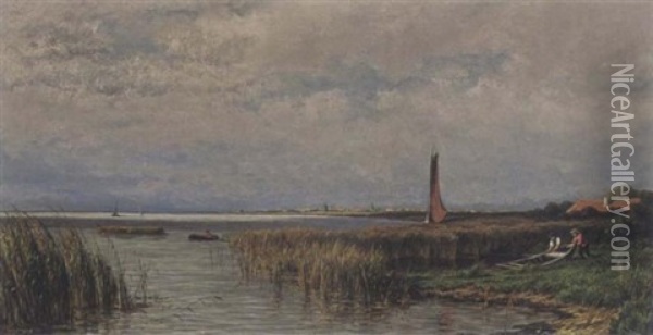 A View Of A River Landscape Oil Painting - Adrianus van Everdingen