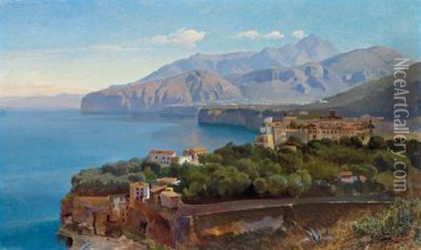 View Of The Gulf Of Sorrento Oil Painting - Carl Hummel