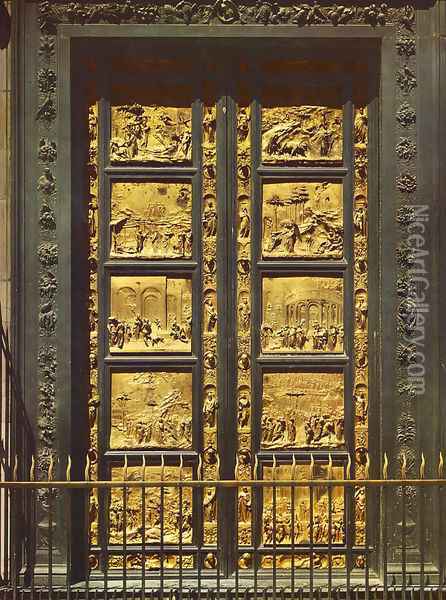 Eastern Door of the Baptistry Oil Painting - Lorenzo Ghiberti