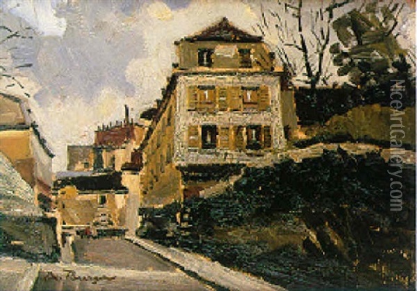 Montmartre, Rue Des Saules Oil Painting - Anton Burger