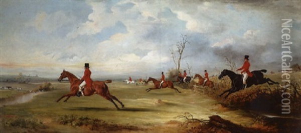 Squire Wormald With A Hunt In Full Cry Oil Painting - John E. Ferneley