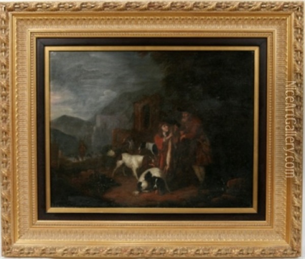 Farmyard Scene Oil Painting - Abraham Rademaker