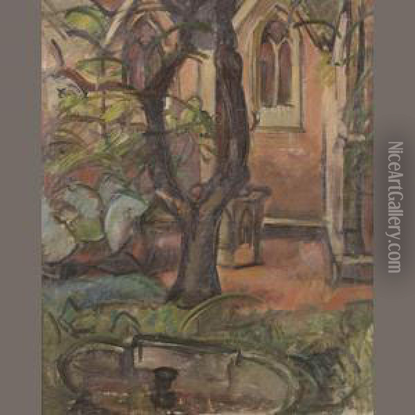 Courtyard With Church Oil Painting - Emile-Othon Friesz