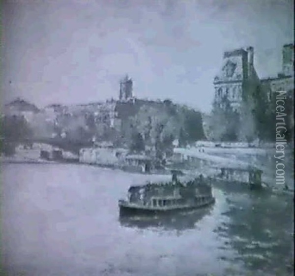 Vue De Paris Oil Painting - Henri-Emile Lessore