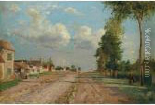 La Route De Rocquencourt Oil Painting - Camille Pissarro