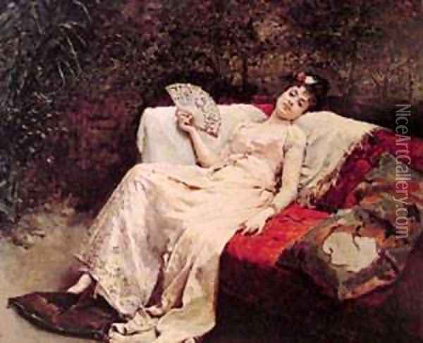 Title and Oil Painting - Raimundo de Madrazo y Garreta