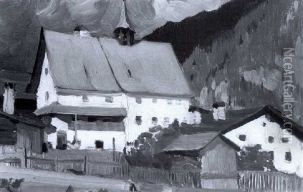 Dans Le Canton Des Grisons, Suisse Oil Painting - Clarence Alphonse Gagnon