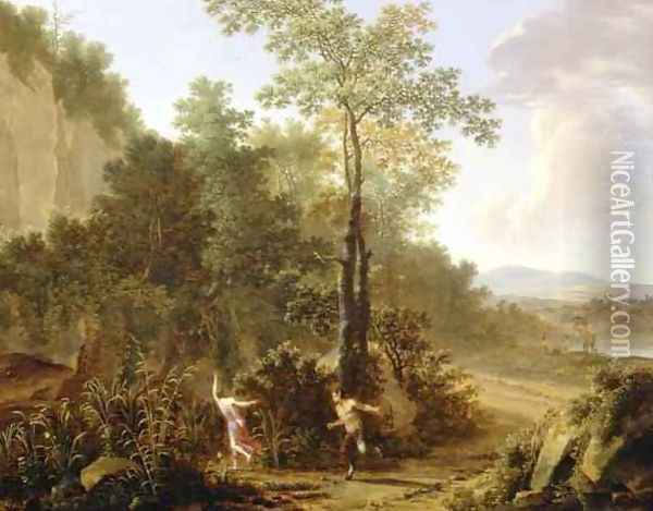 Pan and Syrinx Oil Painting - Willem de Heusch