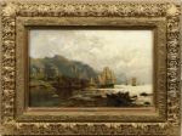 Norwegischer Fjord Oil Painting - Themistocles Von Eckenbrecher