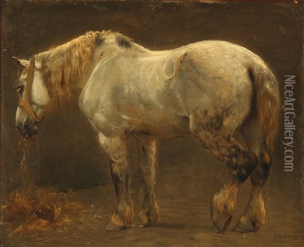 A Horse Oil Painting - Otto Bache