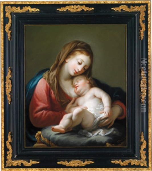 Die Madonna Mit Dem Christuskind Oil Painting - Johann Jakob Dorner the Elder