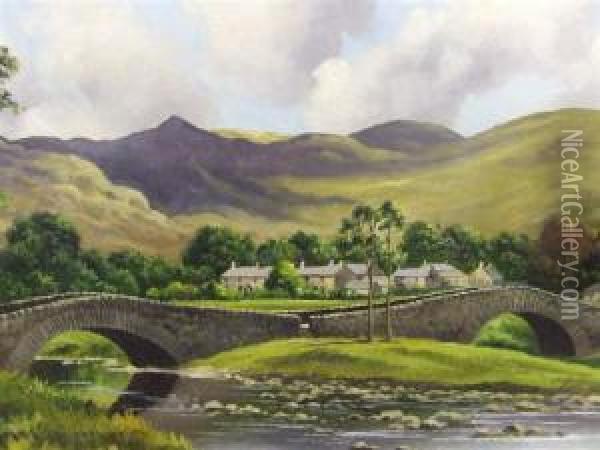 Grange In Borrowdale Oil Painting - Robert Sanderson