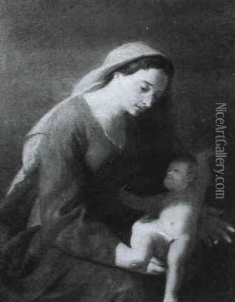 The Madonna And Child Oil Painting - Angelika Kauffmann