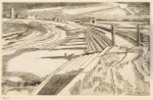 The Wall - Dymchurch Oil Painting - Paul Nash