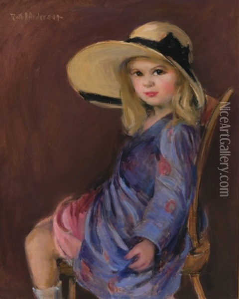 Playing Dress Up Oil Painting - Ruth A. (Temple) Anderson
