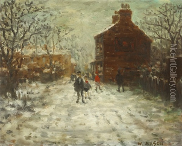 Winter Afternoon Oil Painting - William Mason