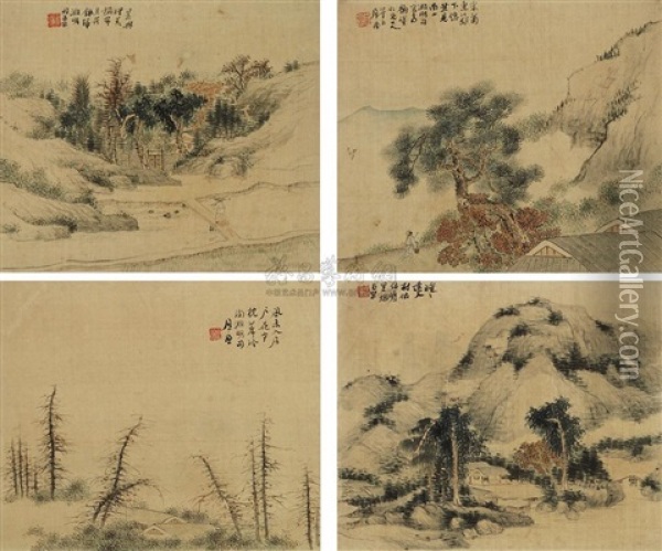 Landscape (+ 3 Others; 4 Works) Oil Painting -  Ju Lian