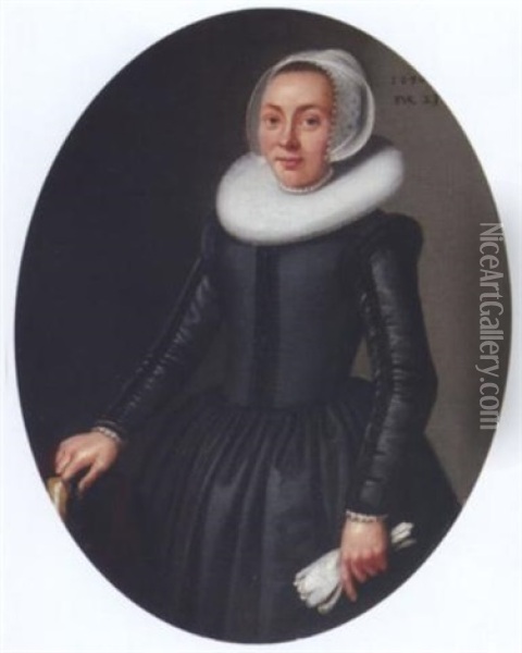 Portrait Einer Jungen Frau Im Alter Von 23 Jahren Oil Painting - Hendrick Gerritsz. Pot