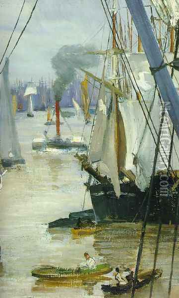 Wapping on Thames (detail) Oil Painting - James Abbott McNeill Whistler