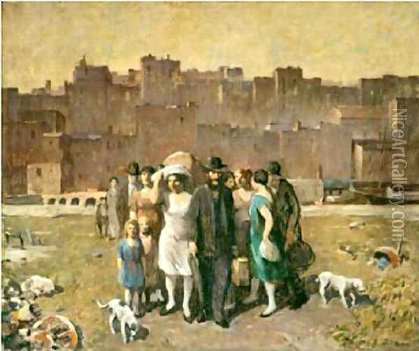 The Exodus 1928 Oil Painting - Robert Spencer