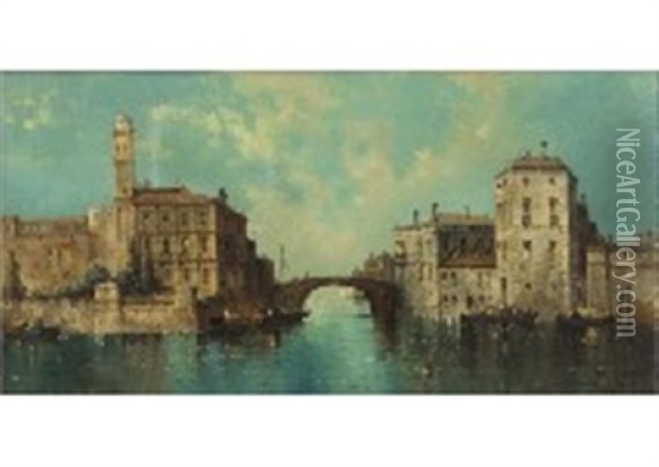 Venice Landscape Oil Painting - William Meadows