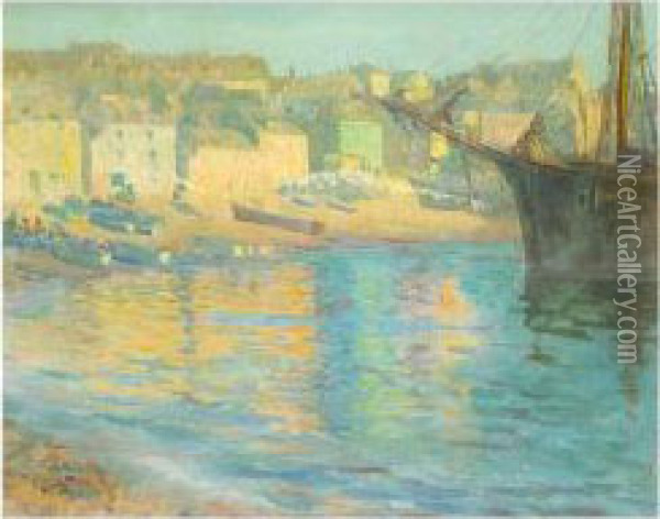 Sunlit Harbour Oil Painting - Elizabeth M. Wilde
