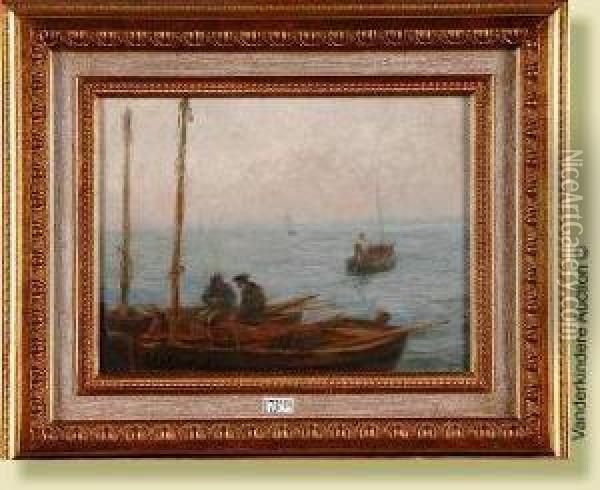 Pecheurs En Barques Oil Painting - Edgard Farasyn