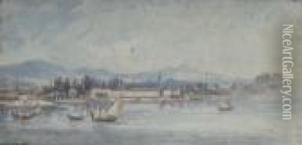 Boats On The Bosphorus Oil Painting - Louis Francois Cassas
