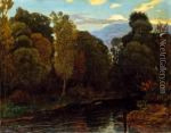 Fluslandschaft Oil Painting - Eduard Kasparides