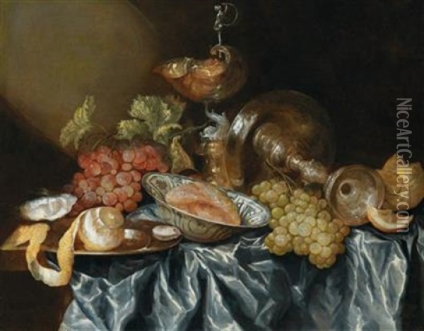 A Still Life Of Fruit Oil Painting - Abraham van Beyeren