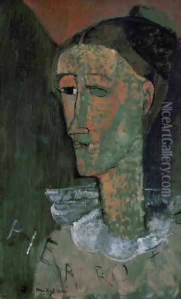 Pierrot Oil Painting - Amedeo Modigliani