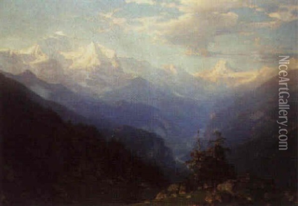 Die Jungfrau Von Lauterbrunner Tal Oil Painting - Stanislas Graf Von Kalckreuth
