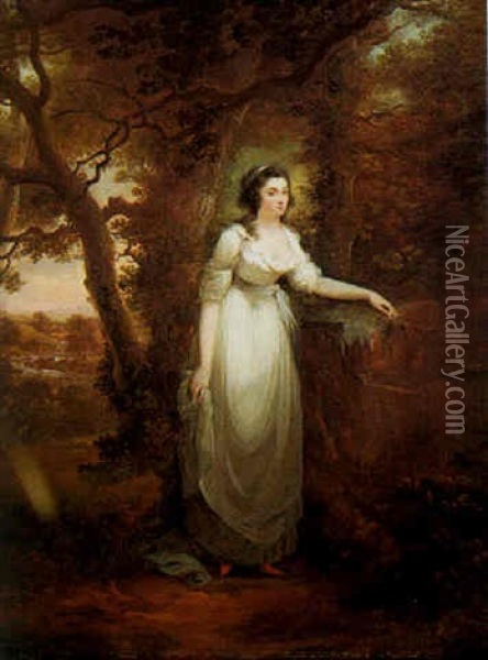 Portrait Of Robina Crawford Of Jordanhill Oil Painting - Alexander Nasmyth