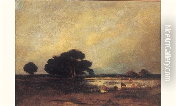 Paysage Pastoral Oil Painting - Jules Dupre