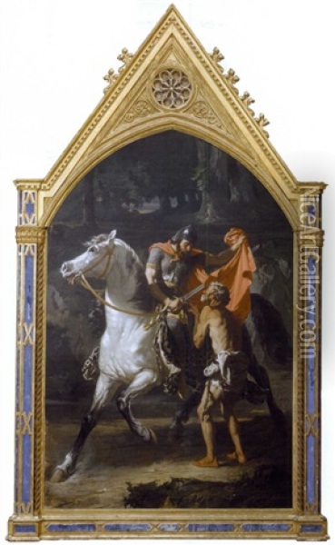 La Charite De Saint Martin Oil Painting - Evariste Vital Luminais