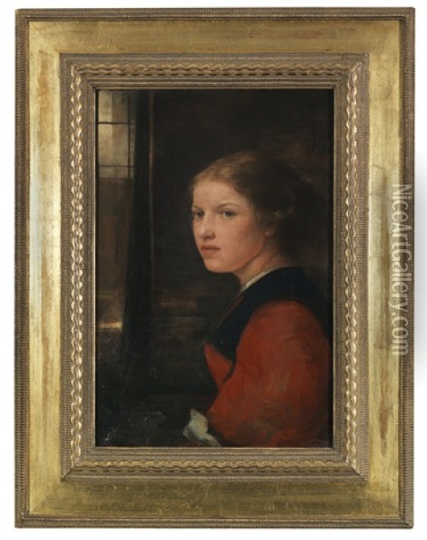 Junges Madchen Am Fenster Oil Painting - Ludwig von Loefftz
