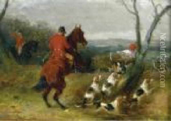 On The Hunt; And On The Scent Oil Painting - William Joseph Shayer