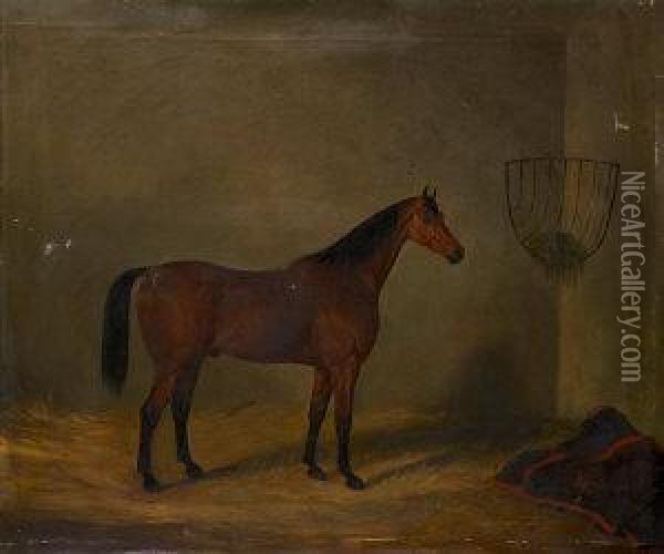 Racers In Stable (a Pair) Oil Painting - C. Tanner