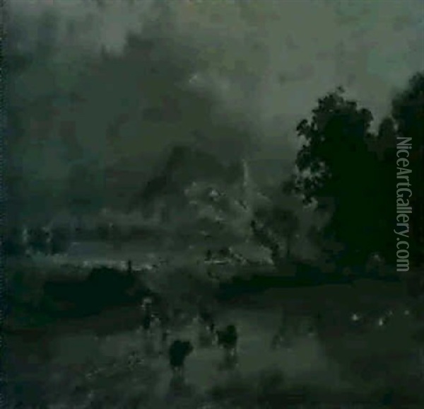 Nach Dem Gewitter Oil Painting - Heinrich Buerkel