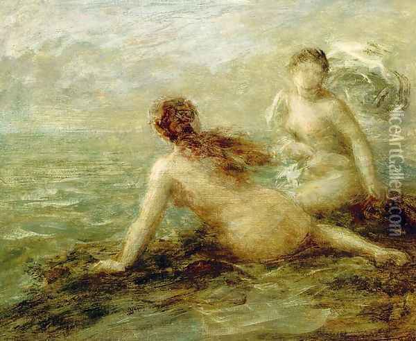 Bathers by the Sea Oil Painting - Ignace Henri Jean Fantin-Latour