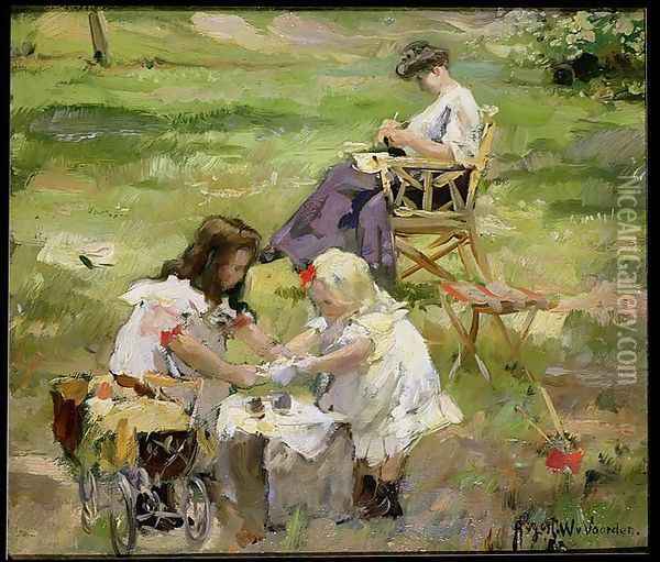 The Picnic Oil Painting - August Willem van Voorden