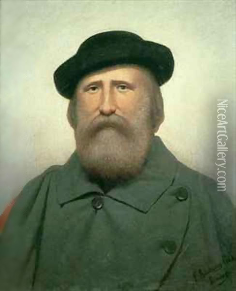 General Garibaldi Oil Painting - F. Barucco