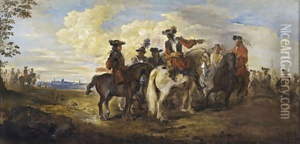 A Cavalry Skirmish 2 Oil Painting - Joseph Parrocel