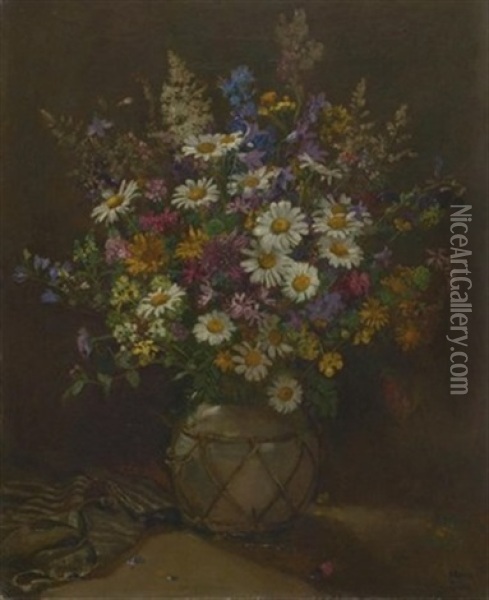 Stillleben Mit Wiesenblumen Oil Painting - Hans Blum