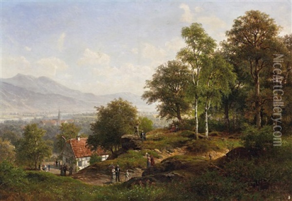 Sonntagsspaziergang Oil Painting - Georg Hermann Engelhardt