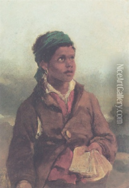A Negro Boy Oil Painting - William James Mueller