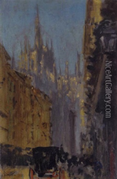 View Of Milan Cathedral Oil Painting - Walter Sickert